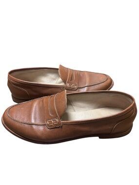 J. Crew womens nude camel leathers size 10 slip on preppy old money tan beige